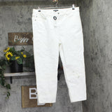 Eileen Fisher Womens Straight Cropped Jeans S5GDD-P4870M White XL