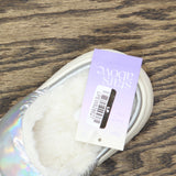 Stars Above Merritt Platform Shine Scuff Slide Slippers Silver Gray S (5-6)