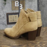 Anne Klein Womens Block Heel Rina Booties RINA01F9 Natural Brown 8M