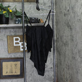 Beyond Control Womens Solid Citizen Tiered One-Piece Swimsuit LXSE00807 Black 16