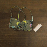 Salt + Cove Juniors Floral-Print Sweetheart Bikini Swim Top 806993 Sage Green M