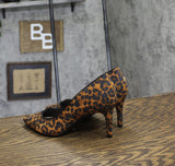 On 34th Womens Jeules Pointed-Toe Slip-On Pumps Leopard Micro Brown 6.5M