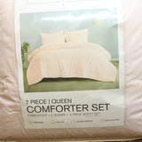Clean Spaces 7-Piece Comforter Bedding Set Pink Queen