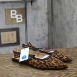 A New Day Womens London Sling Back Flats Sandals 94303555 Leopard Brown 7M