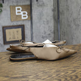 A New Day Womens Camille Satin Slingback Bow Flats 94648299 Brown 11M