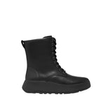 FitFlop Womens F-Mode Leather Lace-Up Flatform Ankle Combat Boots All Black 7.5M