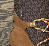 Michael Michael Kors Logo Snow Lace-Up Booties Boots Winter Luggage Brown 10M