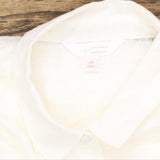 LC Lauren Conrad Womens Lined Button Up Textured Dress Shirt White M