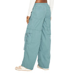 Wild Fable Womens Mid-Rise Wide Leg Cargo Pants 90845392 Turquoise Blue XXS