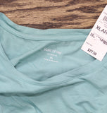 State of Day Womens Cotton Blend Short-Sleeve Sleep Tee Canton Blue Green XL