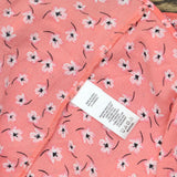 Cece Womens 3/4 Sleeve Tie Neck Floral-Print Blouse 7033067 Coral Pink L