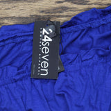 24seven Comfort  Plus Size Lightweight Blouse Off the Shoulder Royal Blue 2X