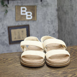 Universal Thread Straps Slip On Open Toe Sandals Cream Off White / Brown 9M