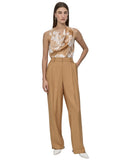 DKNY Womens High-Rise Sueded Side Pocket Canvas Pants UE5P8047 Whiskey Brown 12