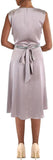 Lauren Ralph Lauren Satin Sleeveless Cocktail and Party Dress Purple Dove 4