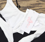 Mimi Flamingo Layered Solids Drift One Piece Swimsuit 900051011 Black / White 12