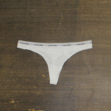 Calvin Klein Womens Cotton Modern Logo Thong QD5043 White S