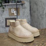 Wild Fable Womens Missy Platform Booties with Memory Foam Insole Beige Brown 6M