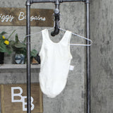 Vintage 6-Pack USA Made Toddler Girls Lined Romper Leotard White 4T