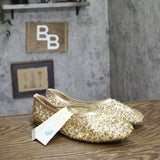 A New Day Womens Sammie Pull On Sequin Ballet Flats Shoes Gold Yellow 8.5M