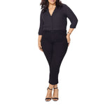 NYDJ Womens Plus Sheri Slim Jeans WNBBSS8518 Black 22W