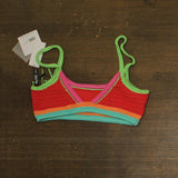 Beach Riot Womens Crochet Milana Bikini Swim Top BR61705S6 Aqua Have Red Multi L