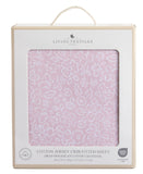 Living Textiles Baby Girls Flower Print Crib Sheet Pink / White Flower Crib