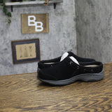 Easy Spirit Travelport Womens Slip On Suede Athletic Clogs Black 5M