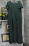 Universal Thread Womens Flutter Short Sleeve Maxi A-Line Dress Dark Green XL