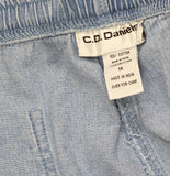 Cathy Daniels Elastic Waist Capris Pants with Side & Back Pockets Denim Blue 1X