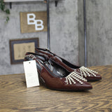 A New Day Serafina Rhinestone Slingback Heels 94661784 Burgundy Red 8M