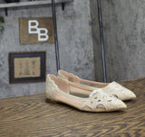 Journee Collection Womens Batavia Ballet Flat Embellished Nude Brown 6M