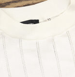 INC International Concepts Womens Novelty Stitch Halter Top Washed White M