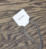 Calvin Klein Curb Cuban Link Chunky Chain Necklace Silver Gray