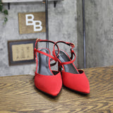 A New Day Womens Rosemary Heels Satin Strappy 94646858 Red 8.5M