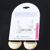 Bijoux Bar Half Moon Floral Etched Teardrop Dangle Earrings Gold Yellow 2.50"