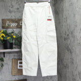 Woolrich X TGT Mid-Rise Barrel Leg Cargo Denim Jeans Pants Cream Off White 00