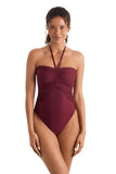 Mimi Flamingo Womens Soleil Solids Luma One Piece Swimsuit 900050226 Henna Red 4