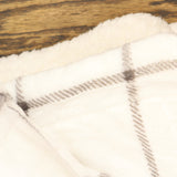 ZUZIFY Plush Sherpa Backed Oversized Throw Blanket Brown / Ivory Plaid 94x94