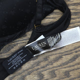 Lauren Ralph Lauren Womens Logo Wirefree T-Shirt Bra 4L0069 Black 34A
