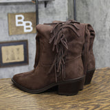 Universal Thread Womens Patsy Tall Fringe Western Boots Mid-Calf Brown 6.5M