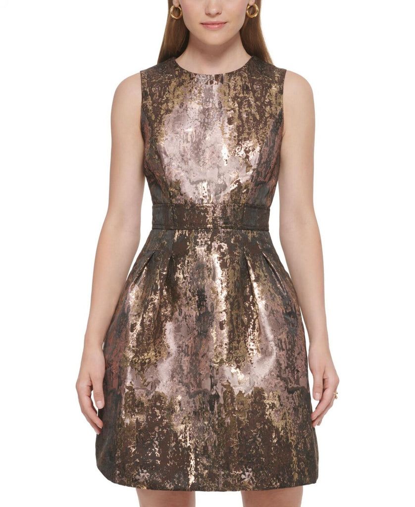 slim fit dress slacks Vince Camuto Women's Metallic Jacquard Sleeveless Dress VC2M2540 –  Biggybargains