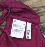 Bar III Pucker Up V-Wire Bralette Bikini Top MBPU25151 Plum Berry Purple S