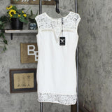 White Mark Womens Lace Sleeveless Studded Dress 165b72e26c1271 White L