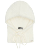 Steve Madden Womens Solid Eyelash Drawstring Hood Balaclava SMA-3687 Off White