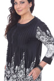 White Mark Womens Plus Size Dulce Tunic Top Black / White 4X