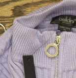 Belldini Knit 1/4 Zip Mock Collar Short Sleeve Sweater Pale Iris Purple 1X