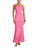 Solid & Striped Womens The Marley Knit Maxi Dress Bandeau Rose Water Pink S