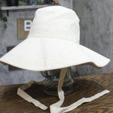 Lack Of Color Linen Wide Brim Summer Bucket Hat SUMBUCPEBL Pebble Brown M/L