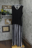 Nina Leonard Womens Popover Tunic and Palazzo Pant Jumpsuit 703533 Black L